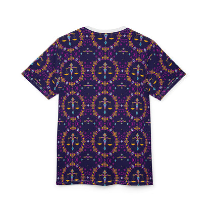 Unisex Cut & Sew T-Shirt, (AOP), Libra, Zodiac, Jewels Pattern