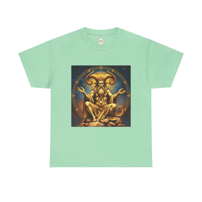 Unisex Heavy Cotton T-Shirt, On The Throne, Taurus Zodiac Design