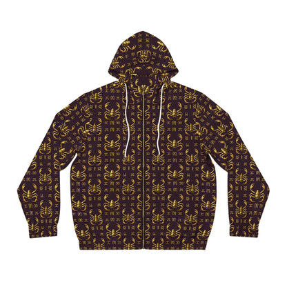 Full-Zip Hoodie (AOP), Scorpio, Zodiac v2, Pattern