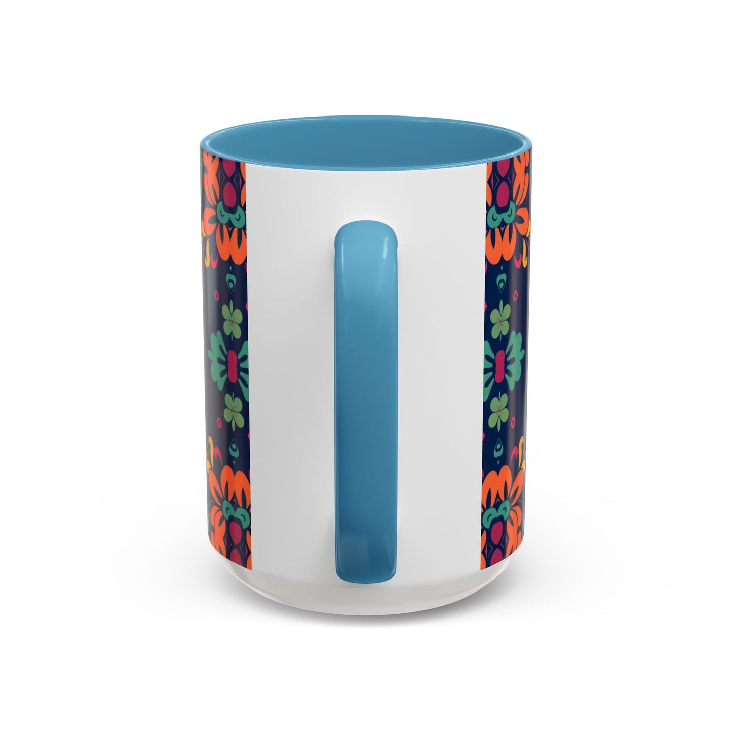 Accent Coffee Mug, Pisces, Zodiac. Flower Pattern, (11, 15oz)