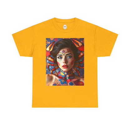 Unisex Heavy Cotton T-Shirt, Cancer, Zodiac v1, Sexy Art