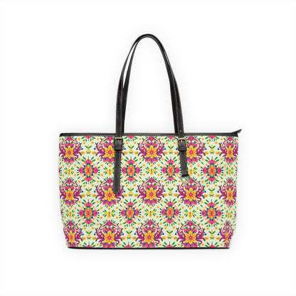 Leather Shoulder Bag, Cancer, Zodiac v2, Flower Pattern