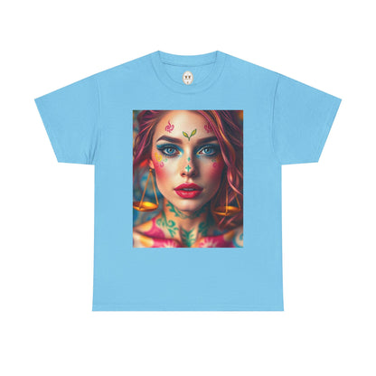 Unisex Heavy Cotton T-Shirt, Libra, Zodiac v1, Sexy Art