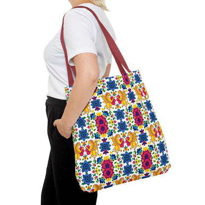Tote Bag (AOP), Gemini, Zodiac, Flower Pattern