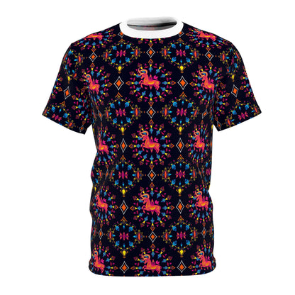 Unisex Cut & Sew T-Shirt, (AOP), Capricorn, Zodiac v3, Jewels Pattern