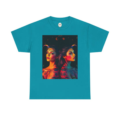 Unisex Heavy Cotton T-Shirt, Gemini, Zodiac, Sexy Art