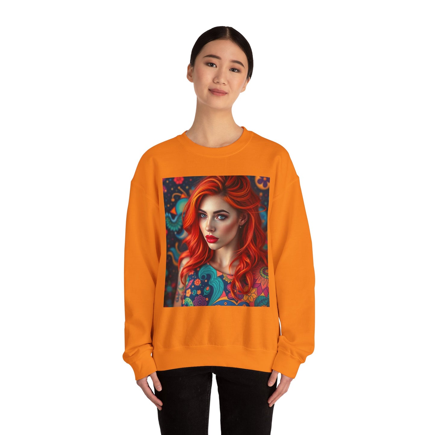 Unisex Heavy Blend™ Crewneck Sweatshirt, Aquarius, Zodiac v1, Sexy Pattern