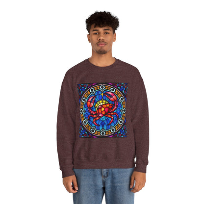 Unisex Heavy Blend™ Crewneck Sweatshirt, Glass 1, Cancer Zodiac Design