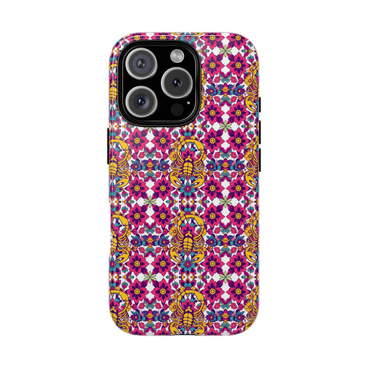 Tough Cases, Scorpio, Zodiac v2, Flower Pattern