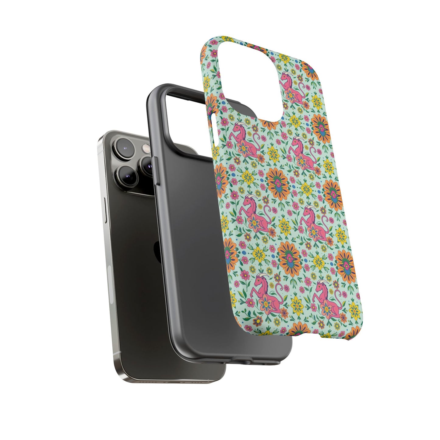 Tough Cases, Aquarius, Zodiac, Flower Pattern