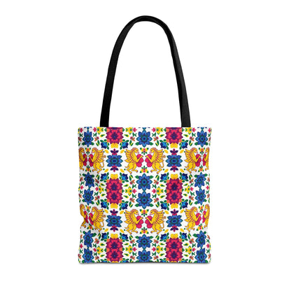 Tote Bag (AOP), Gemini, Zodiac, Flower Pattern