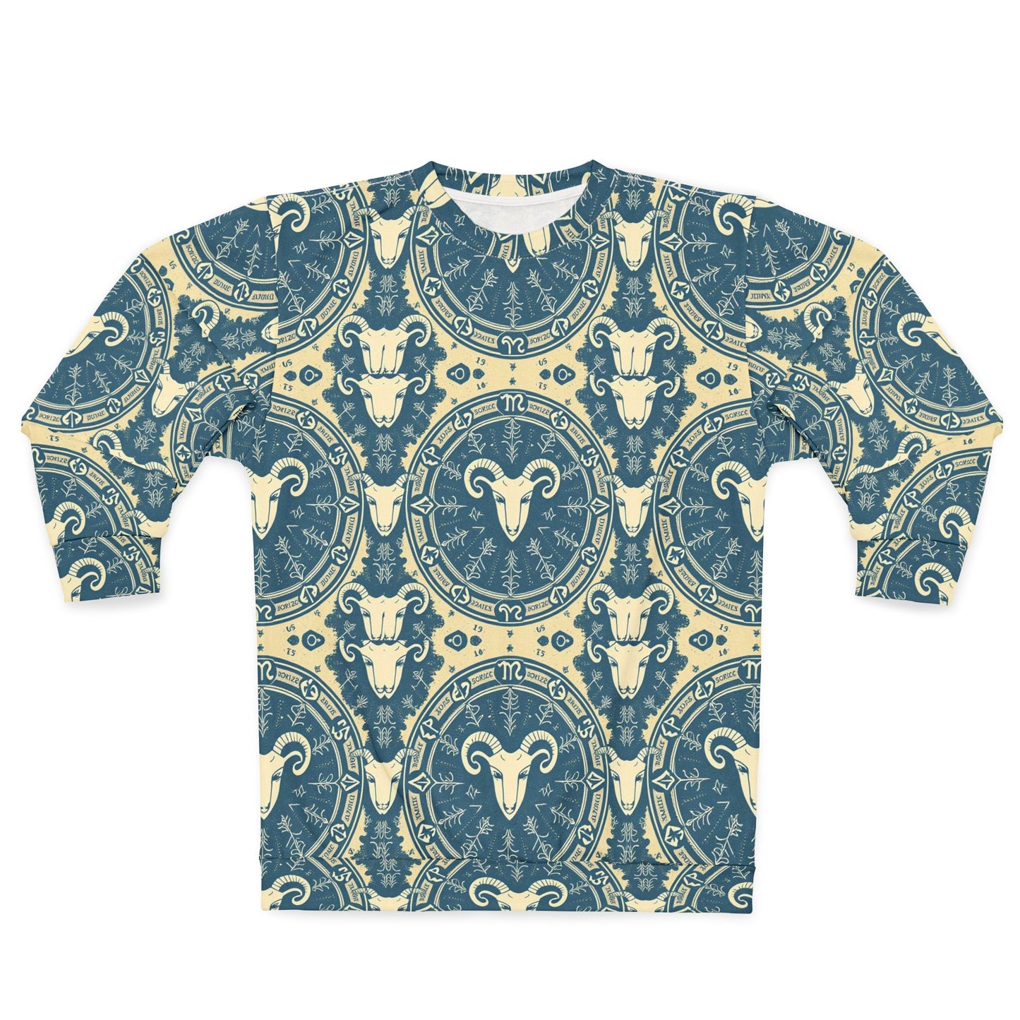 Unisex Sweatshirt, Zodiac Design, Pattern, Aries, AOP