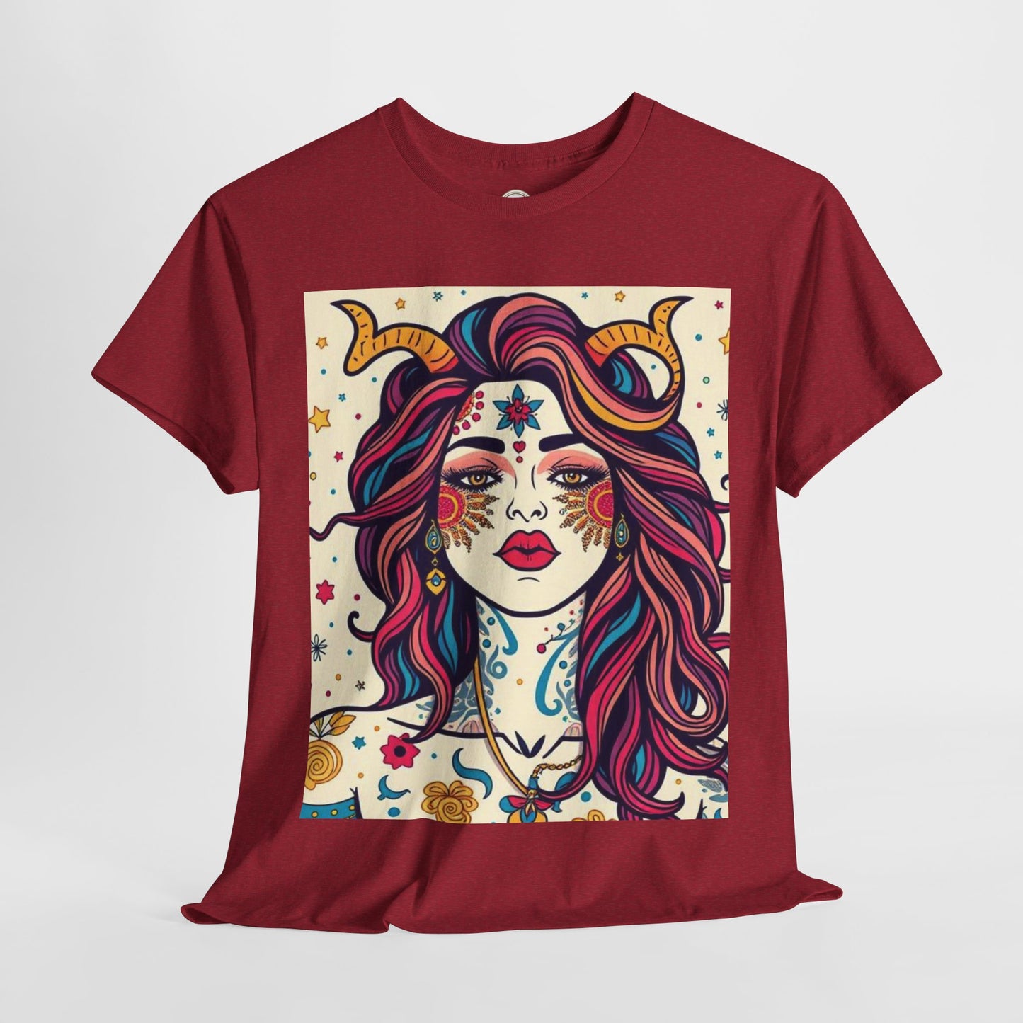 Unisex Heavy Cotton T-Shirt, Virgo, Zodiac v3, Sexy Art