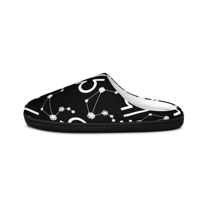 Women's Indoor Slippers, Libra Zodiac Sign, 100% polyester, Outer-layer and lining