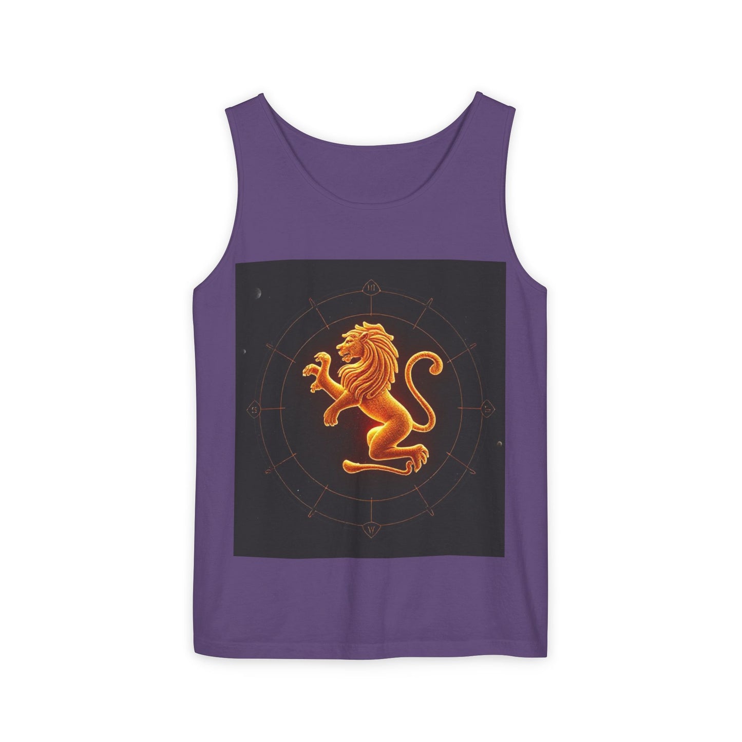 Unisex Garment-Dyed, Tank Top, Leo Design, Space Animal v1, 100% US cotton