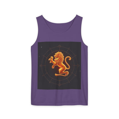 Unisex Garment-Dyed, Tank Top, Leo Design, Space Animal v1, 100% US cotton