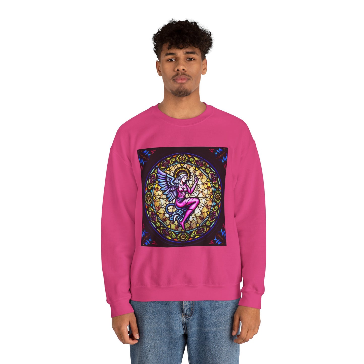 Unisex Heavy Blend™ Crewneck Sweatshirt, Glass 1, Virgo Zodiac Design