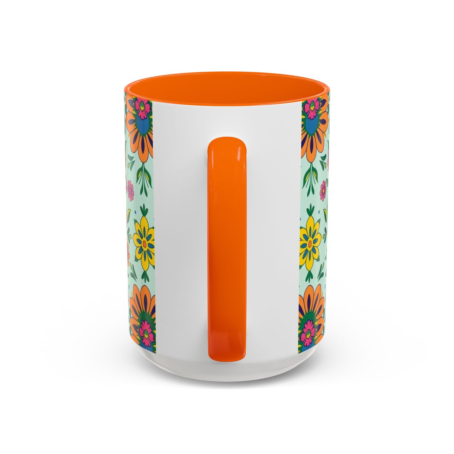 Accent Coffee Mug, Aquarius, Zodiac, Flower Pattern, (11, 15oz)