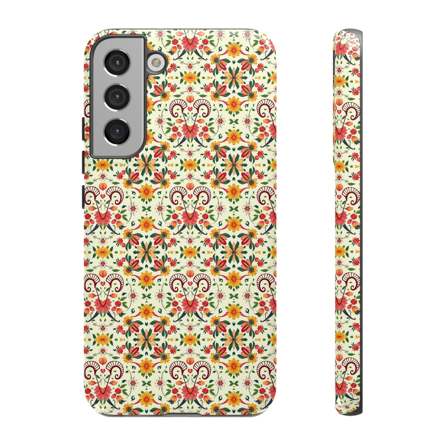 Tough Cases, Aries, Zodiac, Flower Pattern