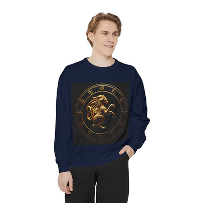 Garment-Dyed Sweatshirt, Unisex, Space Animal Design v1, Virgo