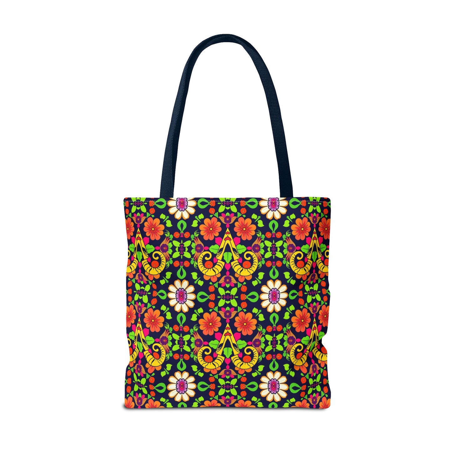 Tote Bag (AOP), Aries, Zodiac, Flower Pattern