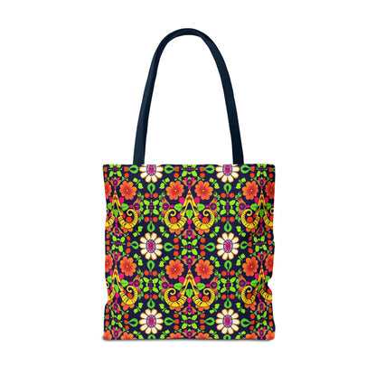Tote Bag (AOP), Aries, Zodiac, Flower Pattern