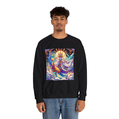 Unisex Heavy Blend™ Crewneck Sweatshirt, Anime Pisces King, Zodiac Design