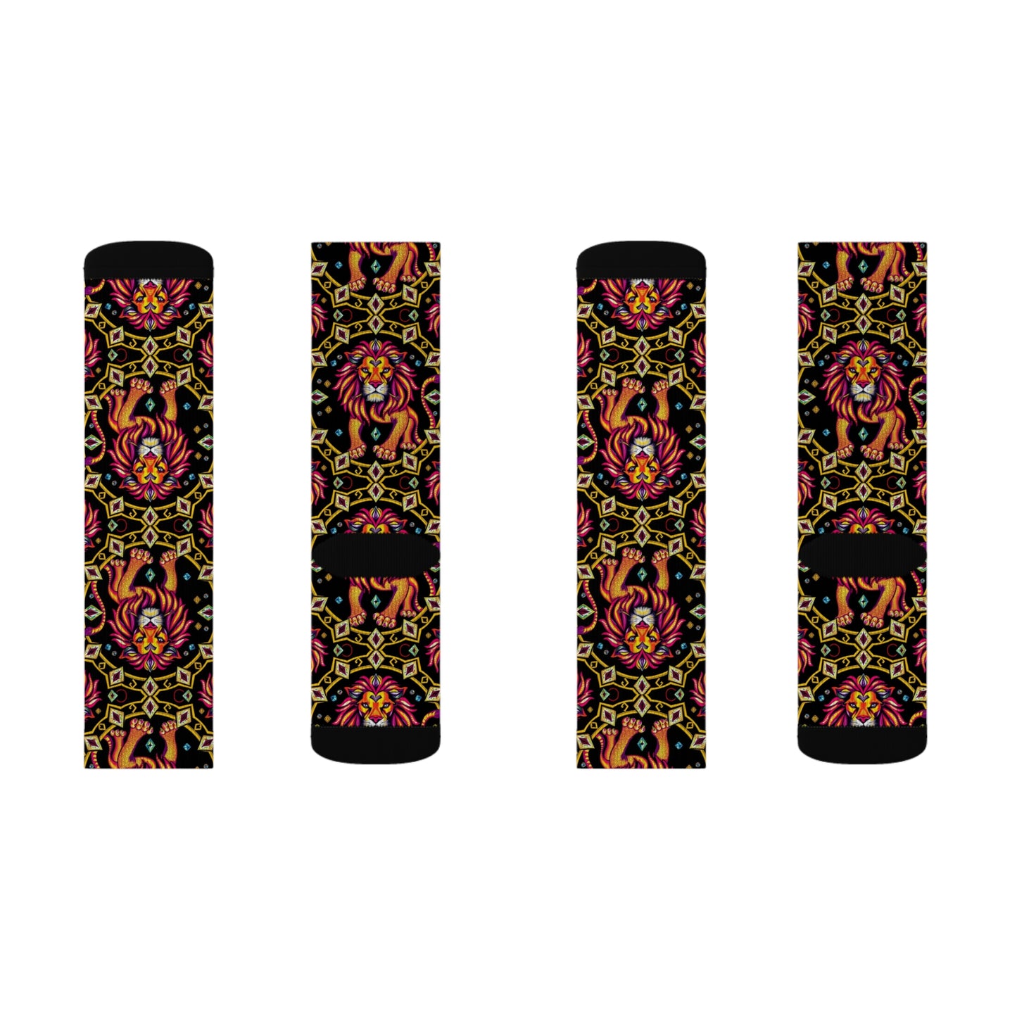 Sublimation Socks, Leo, Zodiac v2, Jewel Pattern