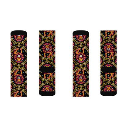 Sublimation Socks, Leo, Zodiac v2, Jewel Pattern