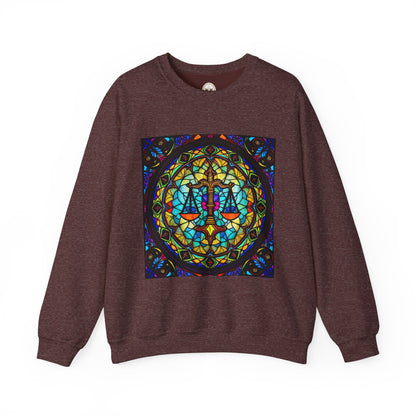 Unisex Heavy Blend™ Crewneck Sweatshirt, Glass, Libra Zodiac Design
