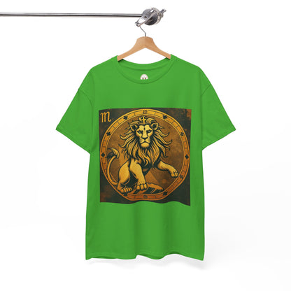 Unisex Heavy Cotton T-Shirt, Gold Lion v1, Leo Zodiac Design