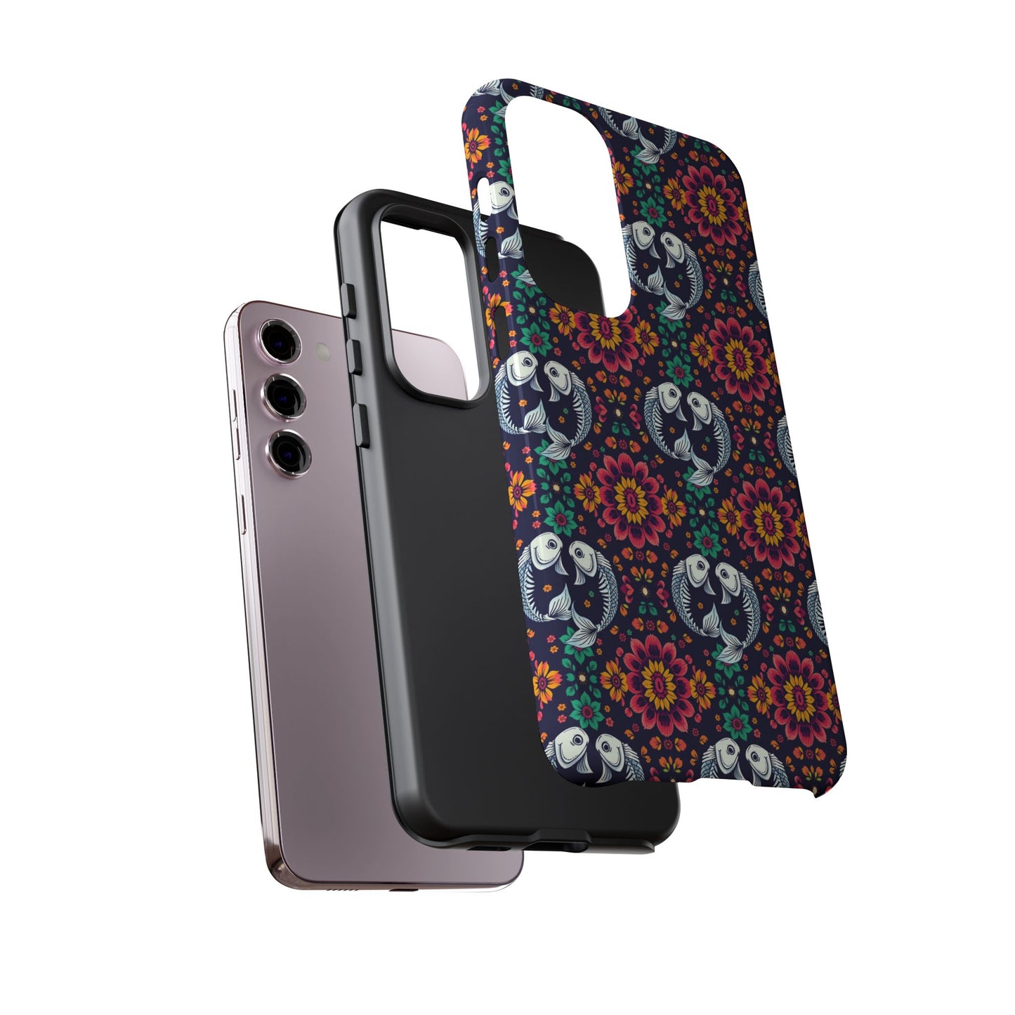 Tough Cases, Pisces, Zodiac v4, Flower Pattern
