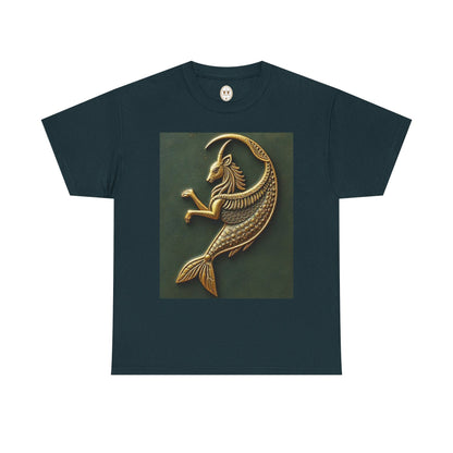 Unisex Heavy Cotton T-Shirt, Capricorn Animal v1, Symbol, Zodiac Design