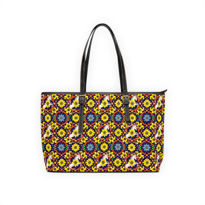 Leather Shoulder Bag, Aquarius, Zodiac, Flower Pattern