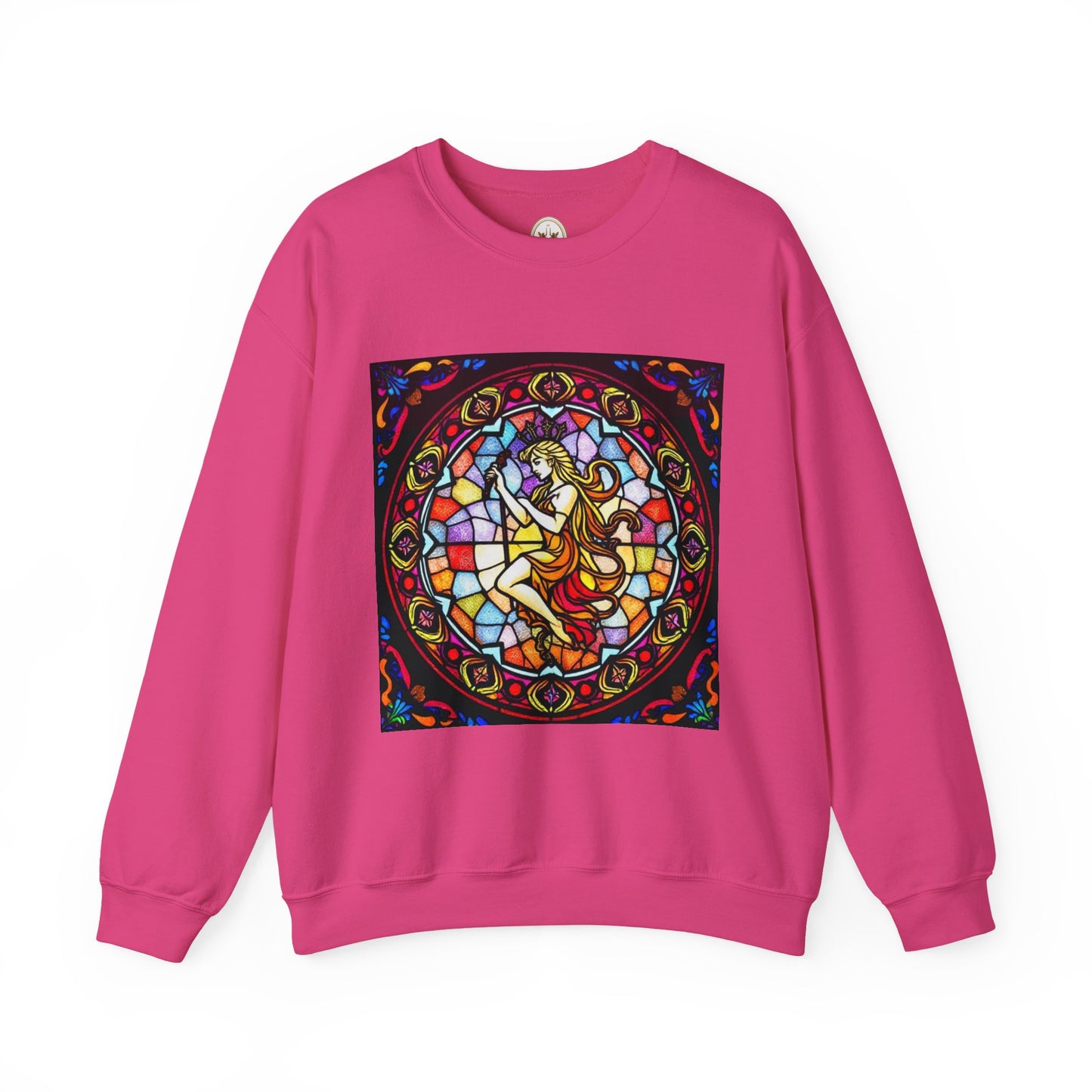 Unisex Heavy Blend™ Crewneck Sweatshirt, Glass, Virgo Zodiac Design