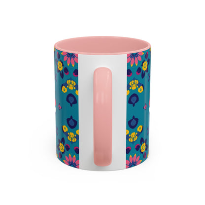 Accent Coffee Mug, Libra, Zodiac v2, Flower Pattern, (11, 15oz)