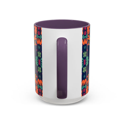 Accent Coffee Mug, Pisces, Zodiac. Flower Pattern, (11, 15oz)