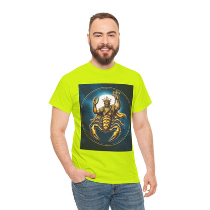 Unisex Heavy Cotton T-Shirt, Moon v1, Scorpio Zodiac Design