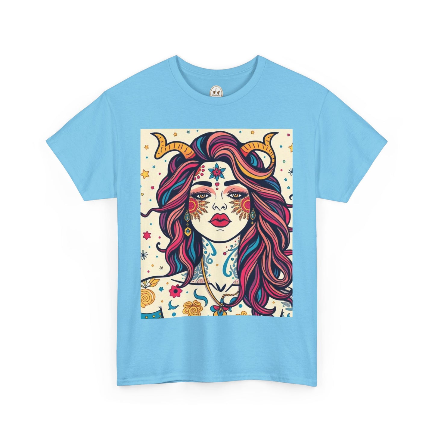 Unisex Heavy Cotton T-Shirt, Virgo, Zodiac v3, Sexy Art