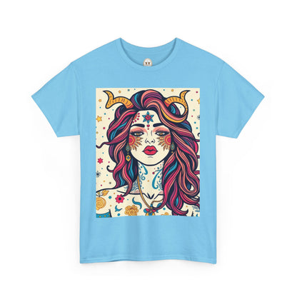 Unisex Heavy Cotton T-Shirt, Virgo, Zodiac v3, Sexy Art