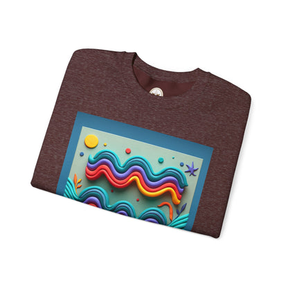 Unisex Heavy Blend™ Crewneck Sweatshirt, Water Painting, Aquarius Zodiac Design