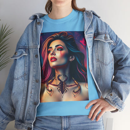 Unisex Heavy Cotton T-Shirt, Scorpio, Zodiac v1, Sexy Art