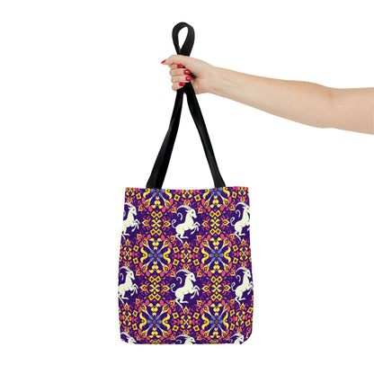 Tote Bag (AOP), Capricorn, Zodiac v2, Flower Pattern