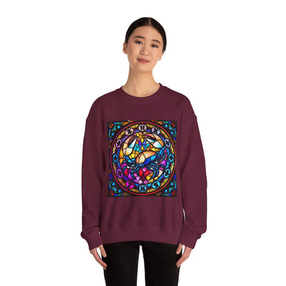 Unisex Heavy Blend™ Crewneck Sweatshirt, Glass, Cancer Zodiac Design