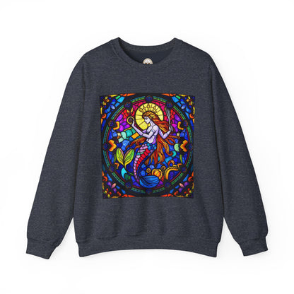 Unisex Heavy Blend™ Crewneck Sweatshirt, Glass 1, Aquarius Zodiac Design