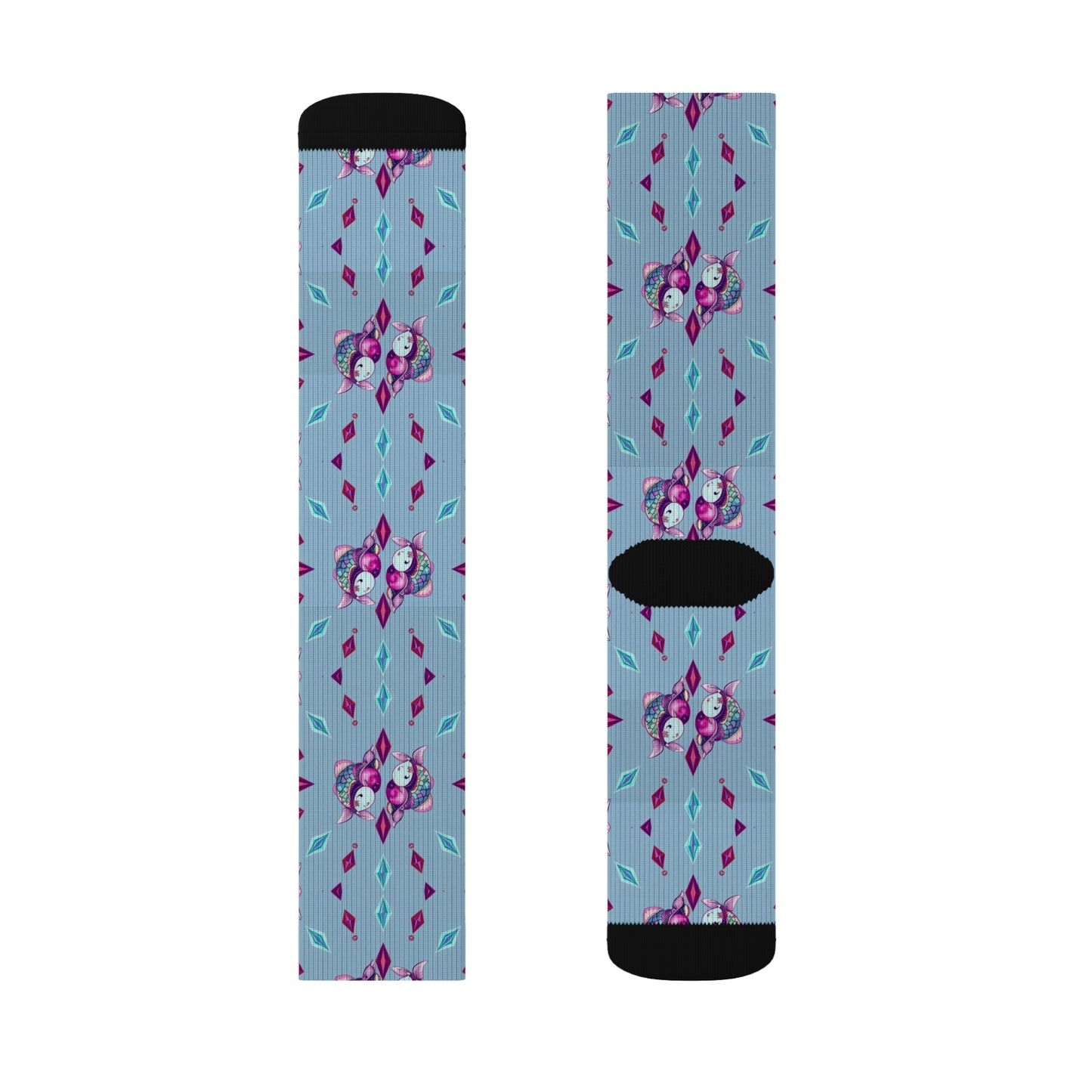 Sublimation Socks, Pisces, Zodiac v3, Jewel Pattern