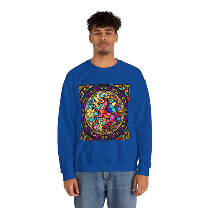 Unisex Heavy Blend™ Crewneck Sweatshirt, Glass, Aries Zodiac Design