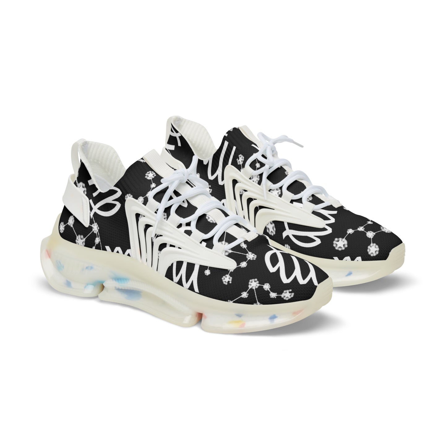 Men's Mesh Sneakers, Virgo Zodiac Sign, AOP, Black