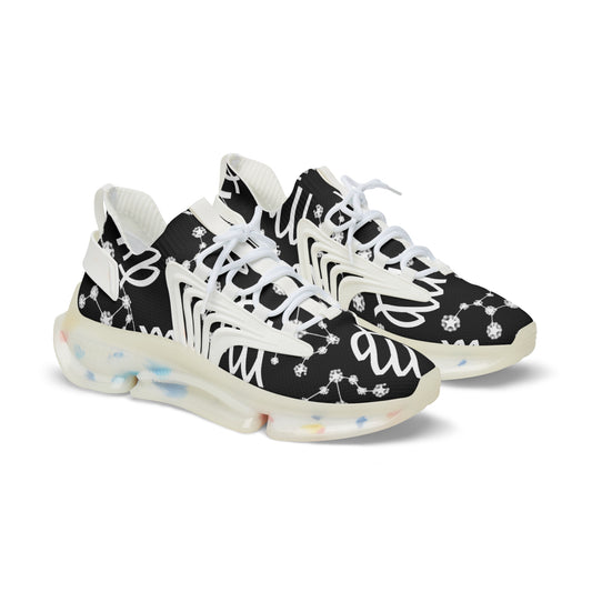 Men's Mesh Sneakers, Virgo Zodiac Sign, AOP, Black