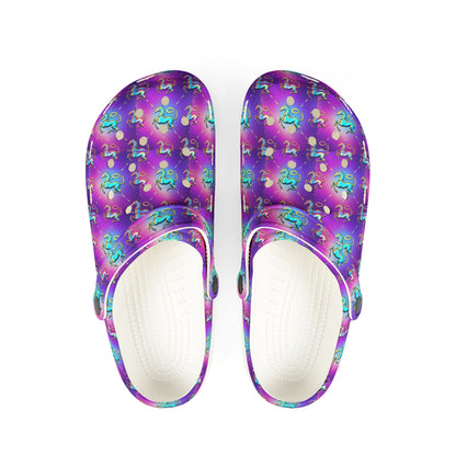 EVA Foam Rubber Shoes, (AOP), Aquarius, Zodiac v4, Pattern
